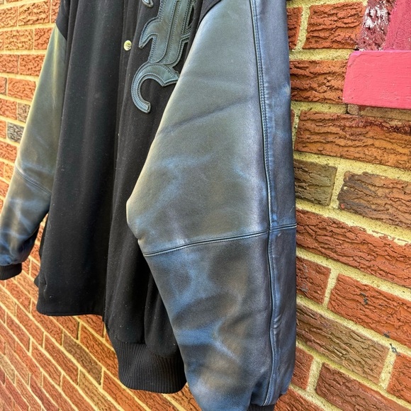 Vintage 90’s Y2K Pelle Pelle Wool And Leather Varsity Jacket Size 4XL - Picture 10 of 16